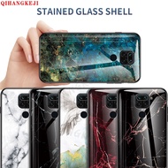Luxury Marble Tempered Glass Phone Case Samsung Xiaomi Redmi 9 9A 9C Note 9S 7 8 9 Pro Glossy Stained cover