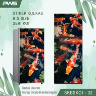 Koi Fish Motif Refrigerator Sticker 1 Door 2 Doors/Pancawarna Custom Full Printing Refrigerator Sticker