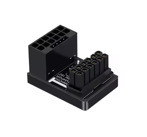 Male To Female 180 Degree Turn Connector 12VHPWR 12+4 16Pin 600W Power Supply Adapter PCIe5.0 Graphi