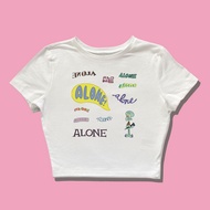 Baby Tee Squidward Alone Y2k Style Crop Tops Tee