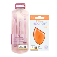 Combo Mút cam tán nền RT Real Techniques và Bộ 3 cây cọ mắt RT Real Techniques daily eye essential