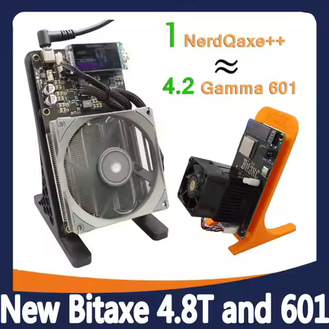 Bitaxe NerdQaxe++ BTC Solo Miner 4.8T-5TH/S 80W 4XBM1370 ASIC Chip Open Source Bitcoin Crypto Miner 