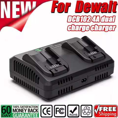 BATTOOL DCB102 4A 2 Slot Battery Charger For Dewalt DCB200 DCB101 DCB184 DCB105 US/EU/UK/AU Plug MAX