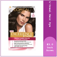 Loreal Paris Excellence Creme Hair Dye L'Oreal Hair Dye #3 Dark Brown