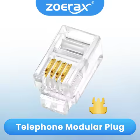 ZoeRax Telephone Modular Plug RJ11 4P4C/6P4C/6P6C Connector for Phone Line Cord Compatible with Both