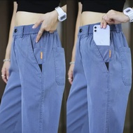 【HOT】กางเกงขากว้างทรงตรงลําลองผู้ชาย กางเกงขากว้างทรงหลวมฤดูใบไม้ร่วง