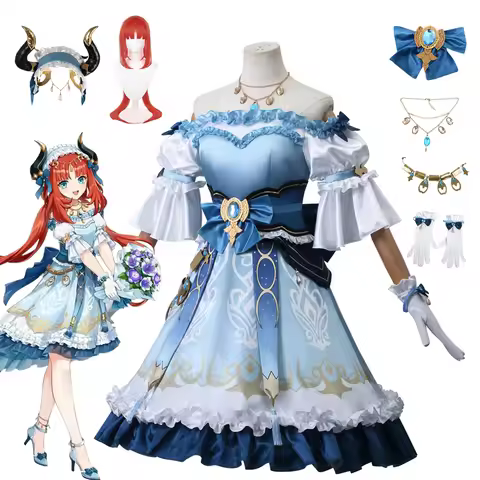 Nilou Cosplay Costume Genshin Impact Wig Lolita Girls Daily Wear Women Dancer Dress Carnival Hallowe