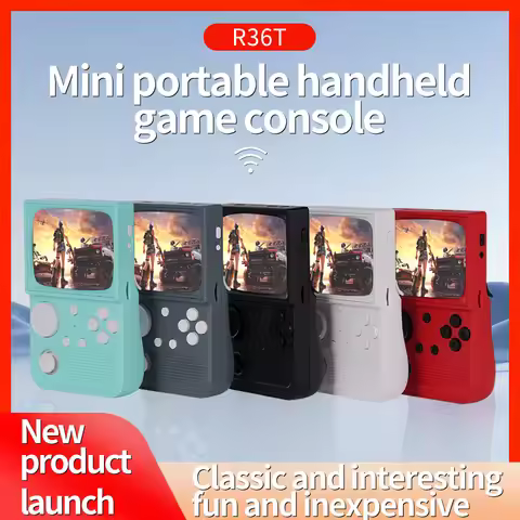 22000+Games Handheld Game Players R36T Retro TV Game Console EmuEMEC System 3.5'' IPS Screen Wi-Fi M