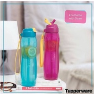 eco bottle with straw tupperware / botol minum tupperware + sedotan /