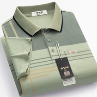 Men's New Summer Short Sleeve T-shirt Striped Large Polo T-shirt Top