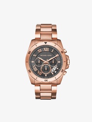 นาฬิกาข้อมือผู้ชาย Michael Kors Brecken Chronograph Grey Dial - Rose Gold MK8563