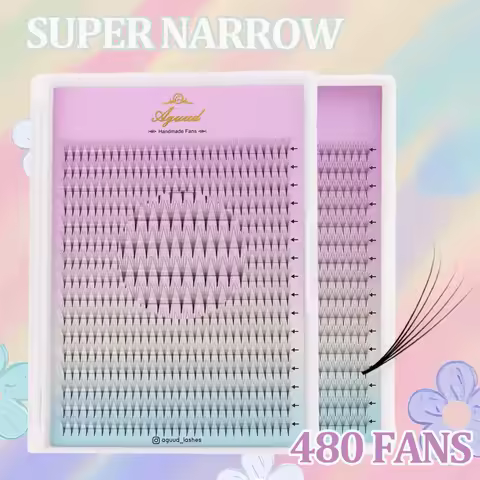 AGUUD New XL Tray Super Narrow Thin Pointy Base Premade Lash Fans 4D 5D 6D 7D 8D Russian Volume Lash