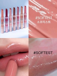 3CE ลิปกลอสให้ความชุ่มชื้นลิปสติกติดทนนานการเปลี่ยนสีแก้ไขผู้หญิง Fine Tube Lip Care ผลิตภัณฑ์