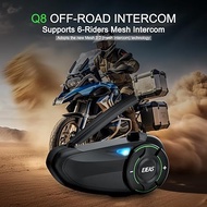 EJEAS Q8 Motorcycle Helmet Intercom Waterproof Interphone Moto Helmet Headset for 6 Riders