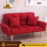 WeHomes European Style 2.5-Seater Sofa Bed + Free 2 Pillow(Dark Grey/Blue/Brown/Yellow/Red) Foldable Sofa Bed Relax Sofa