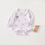 Baby Girl Floral Bodysuit Purple Long Sleeve Onesies Girl Clothes