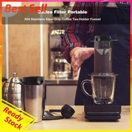 Reusable Coffee Filter Portable Coffee Travel Cup Set Stainless Steel Hand Brew Coffee Dripper Foldable Stand Coffee Dripper