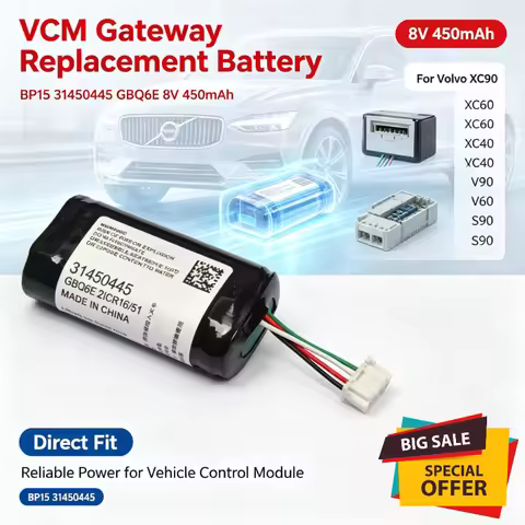 BP15 31450445 GBQ6E 8V 450mAh Battery for Volvo XC90 XC60 XC40 V90 V60 S90 Replacement VCM Gateway M