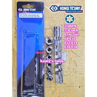 Kingtony 3106PR 3/8 inch E tube set 6 parts E8 E10 E12 E14 E16 E18