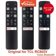 Remote Control Original RC802V For TCL Smart TV Android Universal Bluetooth Voice Remote NETFLIXT
