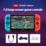 [Penjual Tempatan] PSP Game Console X80 Handheld Game Console 4.3/5.1/7.0 inch Screen NES Retro Clas