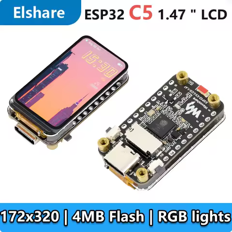 ESP32 C5 Development Board 1.47 inch LCD Display Screen ST7789 For WiFi6/LVGL/RGB-LED/HMI Onborad SD