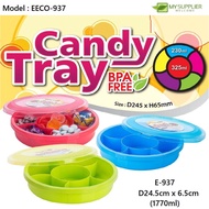ELIANWARE E-937(F1) BPA FREE 6 Compartment Candy Tray D24.5cm  x H6.5cm