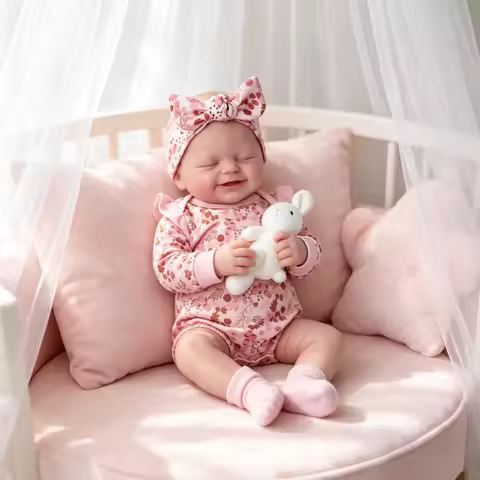 48cm Cuddly Bebe Girl Soft Silicone Vinyl Dolls Alisha Realistic Cotton Body Reborn Baby
