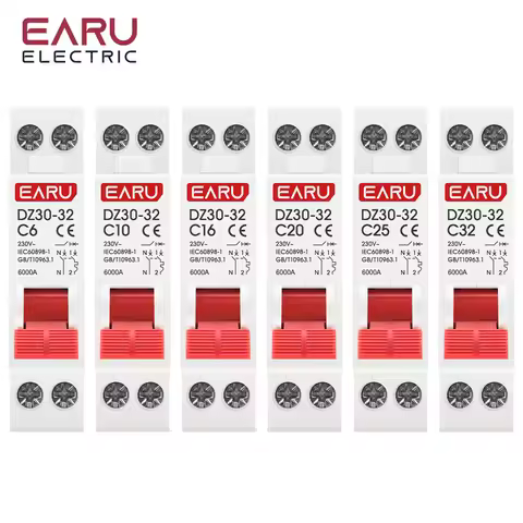 DZ30-32 DPN 1P+N Mini Circuit Breaker MCB 6A 10A 16A 20A 25A 32A Din Rail Mounting Cutout Miniature 