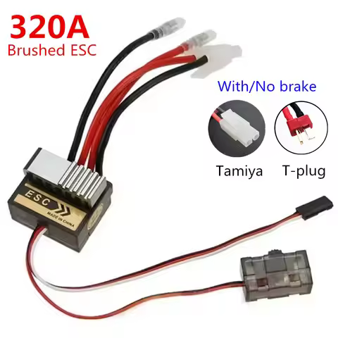 320A ESC Brushed Electric Speed Controller Brush ESC 4.8-7.4V For 1/8 1/10 RC Car Truck Boat For HSP