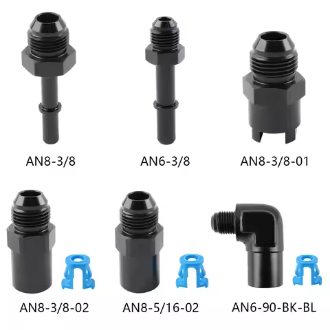 Quick Connect 6AN AN6 Male To 3/8", 5/16" AN8 8AN Quick Disconnect Male Push On EFI Fitting Adapter 