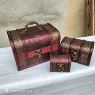 Three-Piece Set Storage Box Storage Jewelry Box Distressed Wooden Storage Box Jewelry Storage Box