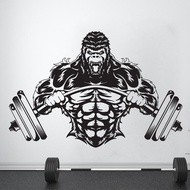 Gym Wall Decal Fitness Decor Workout Art Sticker Gorilla Gym Quote Stickers Motivation Crossfit Logo