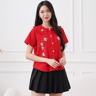 KATUN Blouse shirt/ women's top/ girls'/ LD104 cotton material floral embroidery f7287
