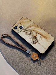 Funda De Teléfono Con Diseño De Caballo Animado Con Orificios Precisos, Cuerda Tejida A Mano Y Función A Prueba De Golpes Compatible Con La Serie De Iphone Samsung (a03s, A03core, A04, A12, A13, A14, A21s, A22, A23, A24, A32, A33a34, A5, A51, A52, A53, A54, A71, A72, A73, S20fe, S21, S22, Xiaomi, Serie Redmi (redmi 9, Redmi 9a, Redmi 10a, Redmi 10c, Redmi Note9, Redmi Note10, Redmi Note11, Redmi Note12, Redmi 12, Redmi 12c)