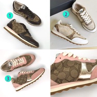 Original COACH cowhide with cloth material for ladies sneakers casual shoes