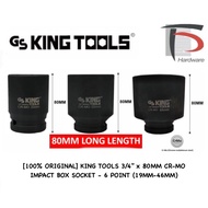 [100% ORIGINAL] GS KING TOOLS 3/4” x 80MM CR-MO IMPACT BOX SOCKET - 6 POINT (19MM-46MM)