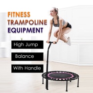 40 "Foldable Exercise Fitness Trampoline Rebounder For Adults Kids Home Gym Indoor Cardio Jump Workout Stability Training Tool