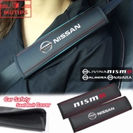 2Pcs/Set Nissan Car Seat Belt Cover Leather Shoulder Cushion Safety Belts Protector For Nismo Navara