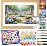 Caydo 4 Pack Custom Paint by Numbers Kit for Adults, Quick Turn Your Photo into Paint Templates via 
