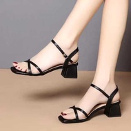 Sandal Wanita STL Silang Kotak/Sandal Wanita Hak Tahu 5cm/Sandal Wanita Murah/Sandal Kekinian/Sanda 