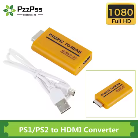 PzzPss For PS1/PS2 to HDMI Adapter Converter Up to 1080P Output For Monitor Projector Convert Video/