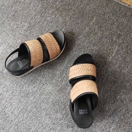 EILEEN FISHER Womens Fashion Sandals Low Heel Flat Bottom Open Toe Fish Mouth Leather Upgraded Versi