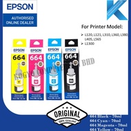 Epson 664 T664 Ink (Genuine) Black Cyan Magenta Yellow T6641 T6642 T6643 T6644