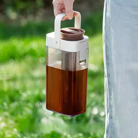 Cold Brew Pot Coffee Household Flat Cold Brew Bottle Brew Fruit Tea Pot Sealed Cold Water Bottle