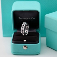 Tiffany蒂芙尼 白金 T-True 無鑽 戒指 寬版 63碼 美碼10 小u 有盒子