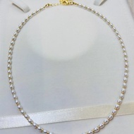 37+5cm 小米形玻璃珍珠頸鏈 JN10H-001