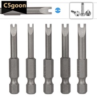 C5GOON 5Pcs U Shaped Screwdriver Bits 1/4 Hex Magnetic Batch Head Set 50mm Length for Hand Tools Ele