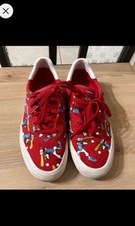 Adidas &amp;Disney聯名高飛狗打棒球紅色帆布鞋