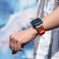 預購 Apple Watch 44/45/49mm 共用款 Titon Ultra 不鏽鋼錶帶 橘